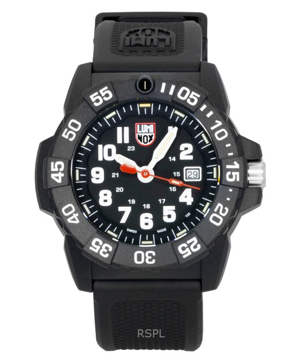 Luminox Navy Seal Rubber Strap Black Dial Quartz Diver's XS.3501.F 200M Men's Watch
