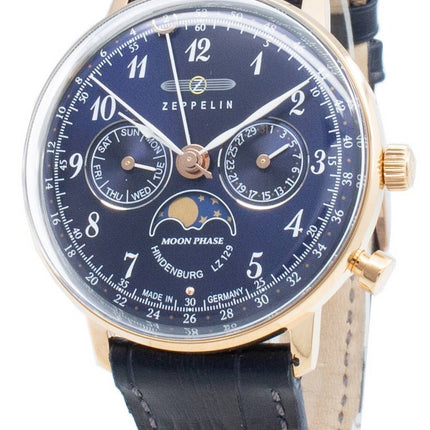 Zeppelin Hindenburg LZ129 7039-3 70393 Moon Phase Quartz Men's Watch