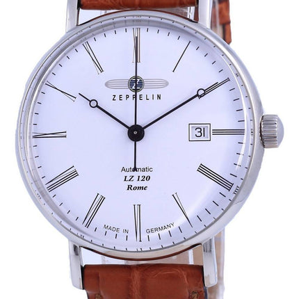 Zeppelin LZ120 Rome White Dial Leather Automatic 7154-1 71541 Men's Watch