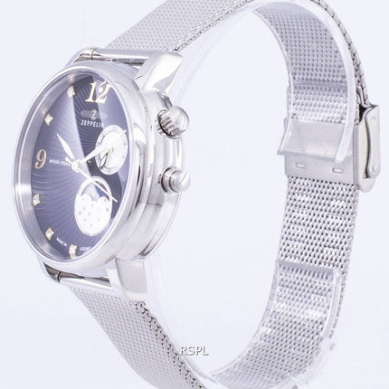 Zeppelin Series Luna Moon Phase Germany Made 7637M-3 7637M3 Women's Watch