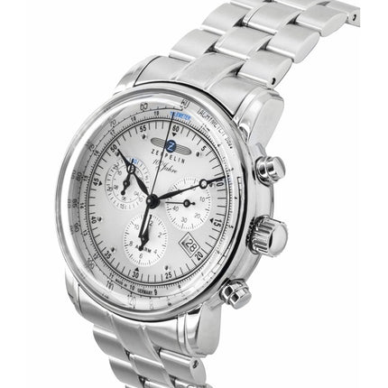 Zeppelin 100 Jahre Chronograph Stainless Steel White Dial Quartz 7680MB1 Men's Watch