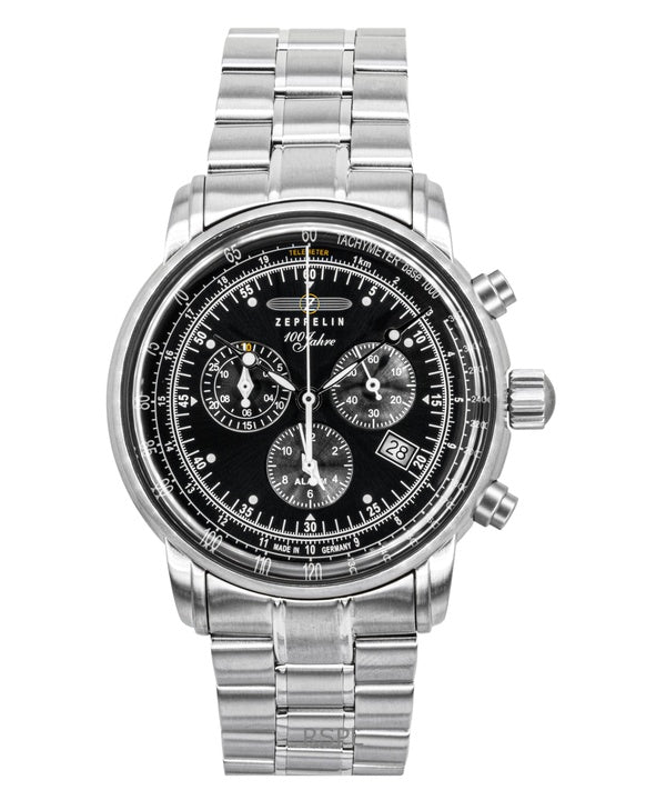 Zeppelin 100 Jahre Chronograph Stainless Steel Black Dial Quartz 7680MB2 Men's Watch