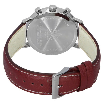 Zeppelin LZ129 Hindenburg Chronograph Vegan Leather Strap Red Dial Solar 80862N Men's Watch