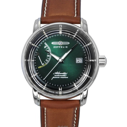Zeppelin Atlantic Leather Strap Dark Green Dial Automatic 84624 Men's Watch