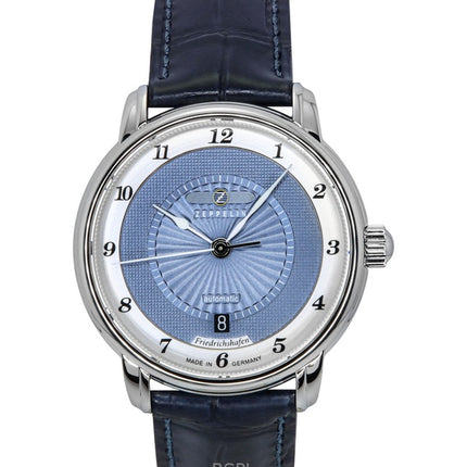 Zeppelin Friedrichshafen Leather Strap Blue Dial Automatic 85563 Women's Watch