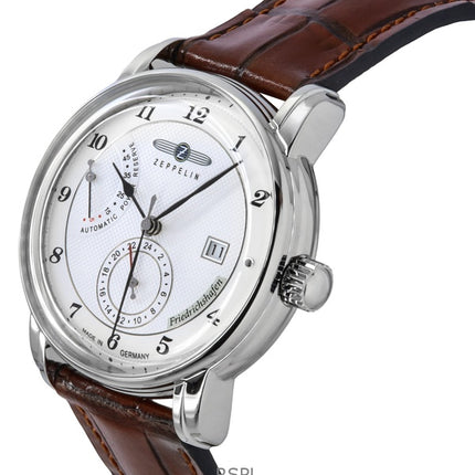 Zeppelin Friedrichshafen Leather Strap White Dial Automatic 85901 Men's Watch