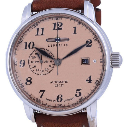 Zeppelin LZ127 Graf Beige Dial Leather Automatic 8668-5 86685 Men's Watch