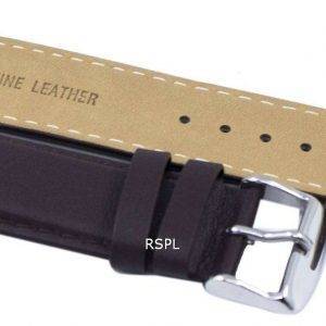 Dark Brown Ratio Brand Leather Strap 22mm