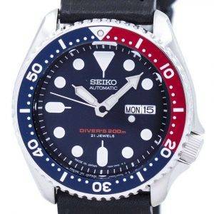 Seiko Automatic Diver's Ratio Black Leather SKX009J1-LS8 200M Men's Watch