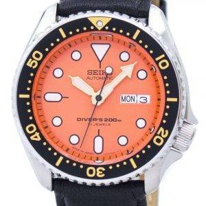 Seiko Automatic Diver's Ratio Black Leather SKX011J1-LS10 200M Men's Watch