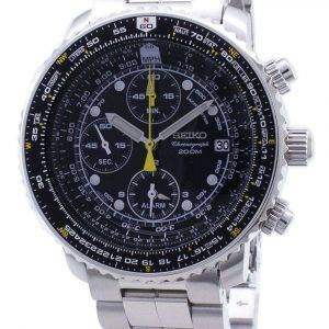 Seiko Alarm Chronograph Pilots Flightmaster SNA411P1 Watch