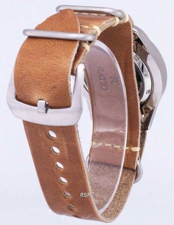Seiko 5 Sports SNZG07J1-LS18 Military Japan Made Brown Leather Strap Men's Watch