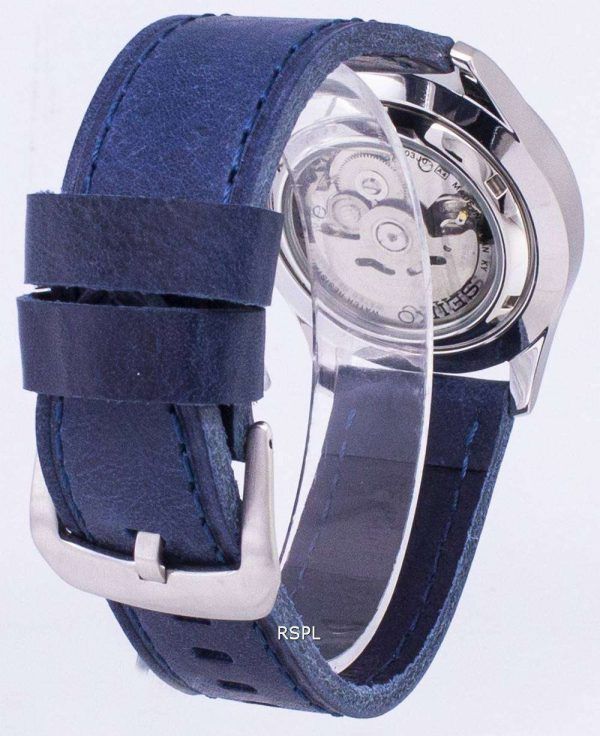 Seiko 5 Sports SNZG09J1-LS13 Japan Made Dark Blue Leather Strap Men's Watch