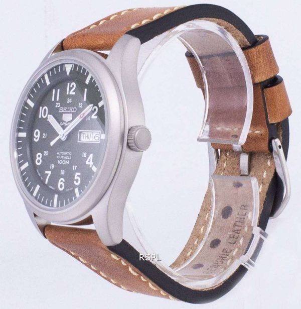 Seiko 5 Sports SNZG09J1-LS17 Japan Made Brown Leather Strap Men's Watch