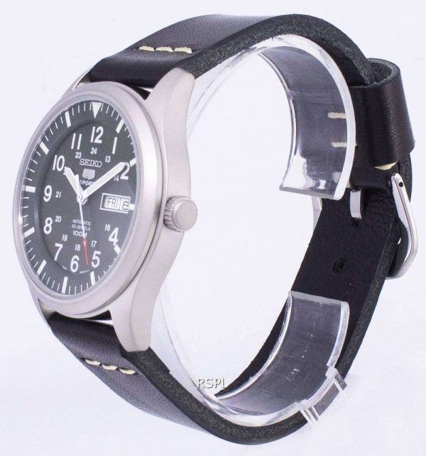 Seiko 5 Sports SNZG09K1-LS14 Automatic Black Leather Strap Men's Watch