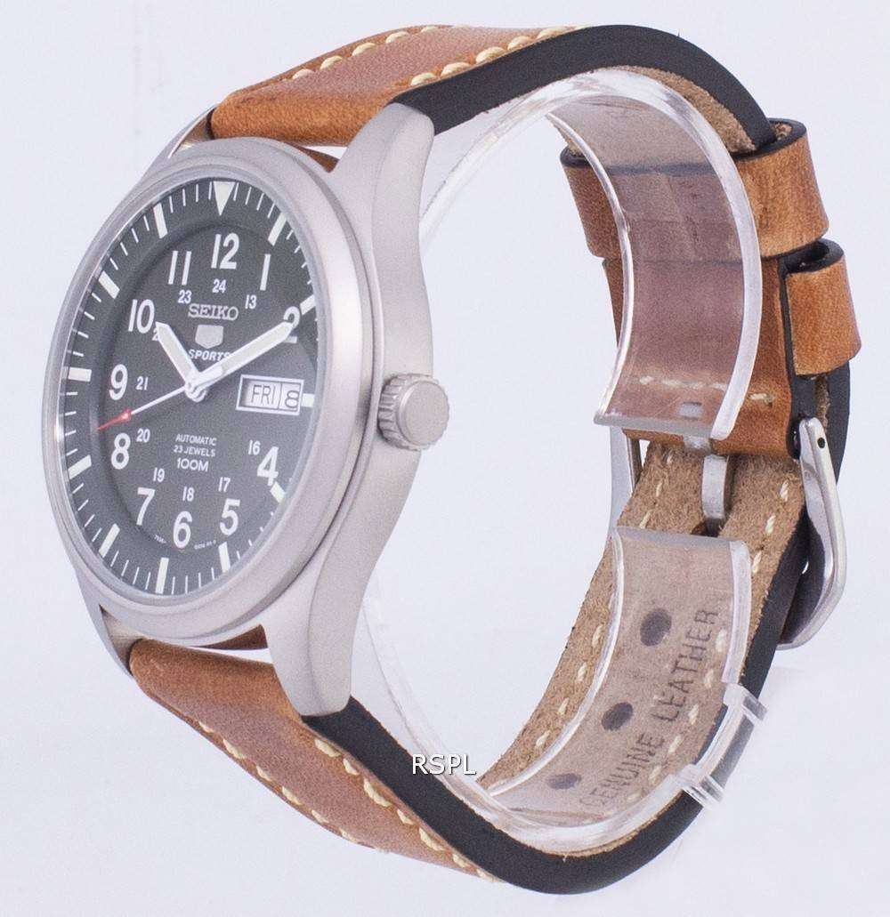 tilfældig campingvogn Stevenson Seiko 5 Sports SNZG09K1-LS17 Automatic Brown Leather Strap Men's Watch -  Citywatches.ae