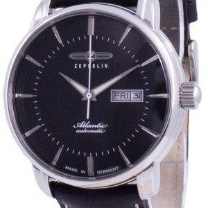 Zeppelin Atlantik Black Dial Leather Strap Automatic 8466-2 84662 Men's Watch