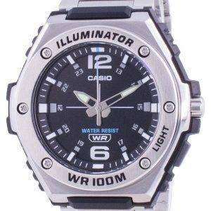 Casio Youth Black Dial Stainless Steel Quartz MWA-100HD-1A MWA100HD-1 100M Mens Watch
