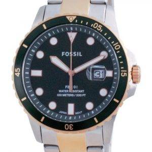 Fossil FB-01 Green Dial Stainless Steel Quartz FS5743 100M Mens Watch