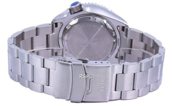 Ratio FreeDiver Black Dial Sapphire Stainless Steel Automatic RTA100 200M Mens Watch