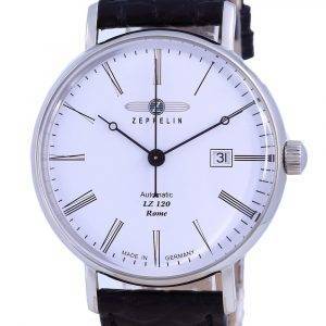 Zeppelin LZ120 Rome White Dial Leather Automatic 7154-4 71544 Men's Watch