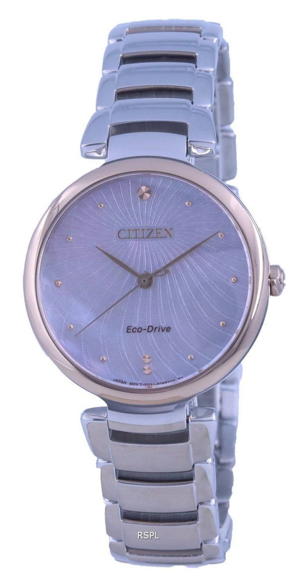 Citizen Mother Of Pearl Dial Two Tone Stainless Steel Eco-Drive EM0854-89Y Womens Watch
