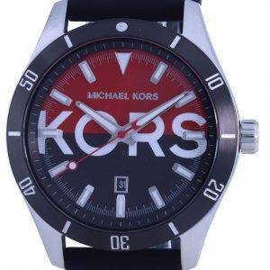 Michael Kors Layton BlackRed Dial Silicon Strap Quartz MK8892 Mens Watch