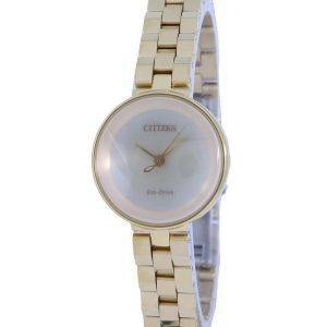 Citizen Ambiluna Champagne Dial Gold Tone Stainless Steel Eco-Drive EW5502-51P Women's Watch