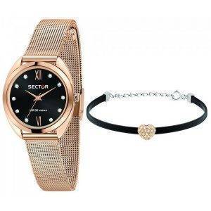 Sector 955 Black Dial Rose Gold Tone Stainless Steel Quartz R3253518504 Women's Watch