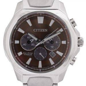Citizen Chronograph Brown Dial Titanium Eco-Drive CA4320-51W 100M Men's Watch