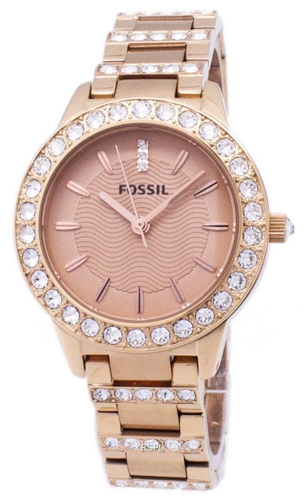 Fossil Jesse Crystal Rose Gold Tone ES3020 Women's Watch