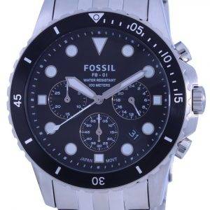 Fossil FB-01 Chronograph Black Dial Stainless Steel Quartz FS5837 100M Men's Watch