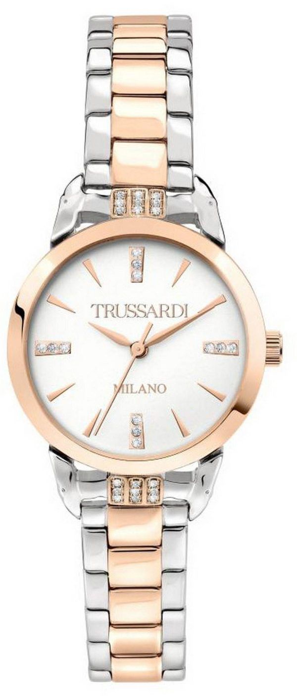Trussardi T-Original Crystal Accents White Dial Quartz R2453142504 Women's Watch