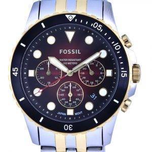 Fossil FB-01 Chronograph Two Tone Stainless Steel Red Dial Quartz FS5881 100M Mens Watch