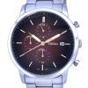 Fossil Neutra Minimalist Chronograph Stainless Steel Red Dial Quartz FS5887 Mens Watch
