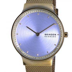 Skagen Freja Gold Tone Stainless Steel Mesh Quartz SKW1148 With Gift Set Womens Watch
