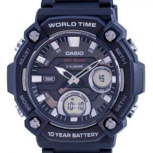 Casio Analog Digital Black Dial Quartz AEQ-120W-1AV AEQ120W-1 100M Mens Watch