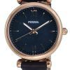 Fossil Carlie Mini Leather Black Mother Of Pearl Dial Quartz ES4700 Womens Watch