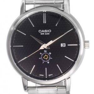 Casio Analog Stainless Steel Black Dial Quartz MTP-B125D-1A MTPB125D-1 Mens Watch