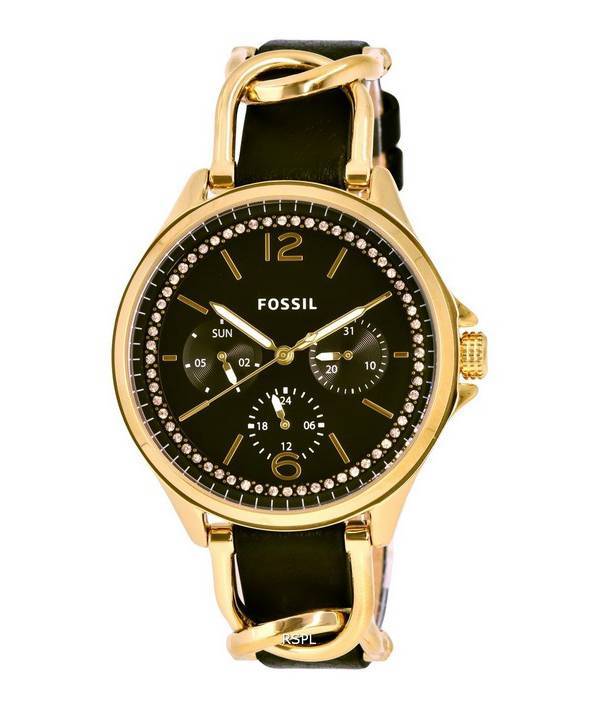 Fossil Sadie Crystal Accents Leather Black Dial Quartz ES5140 Womens Watch