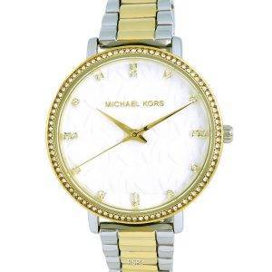 Michael Kors Pyper Crystal Accents Two Tone Stainless Steel Quartz MK4595 Womens Watch
