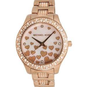 Michael Kors Liliane Crystal Accents Mother Of Pearl Dial Quartz MK4597 Womens Watch