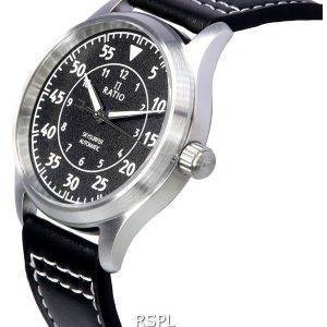 Ratio Skysurfer Pilot Black Textured Dial Leather Automatic RTS320 200M Mens Watch