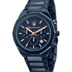 Maserati Stile Chronograph Blue Dial Quartz R8873642008 100M Men's Watch