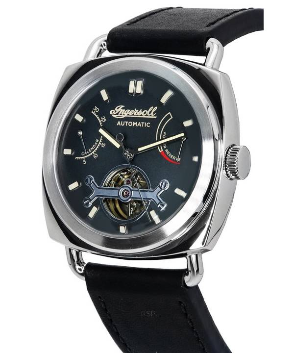Ingersoll The Nashville Leather Strap Grey Open Heart Dial Automatic I13002 Mens Watch