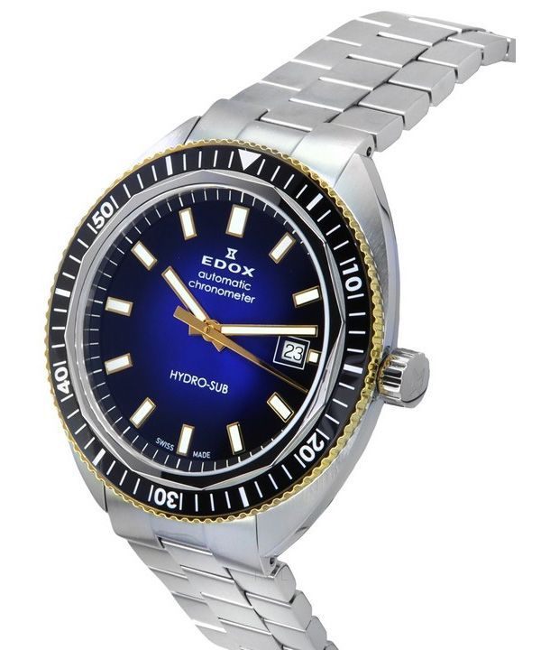 Edox Hydro-Sub Date Chronometer Limited Edition Blue Dial Automatic Diver's 80128 357JNM BUDD 300M Men's Watch